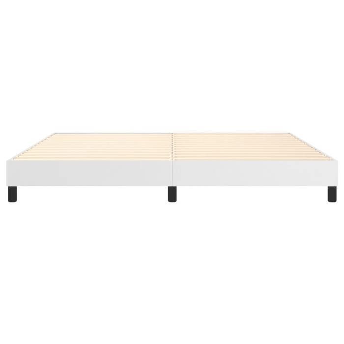 Cama de madera blanca de 200 x 200 cm - Estable y duradera - Estructura de cama de muelles blanca de 200 x 200 cm en piel sintética 001_495231