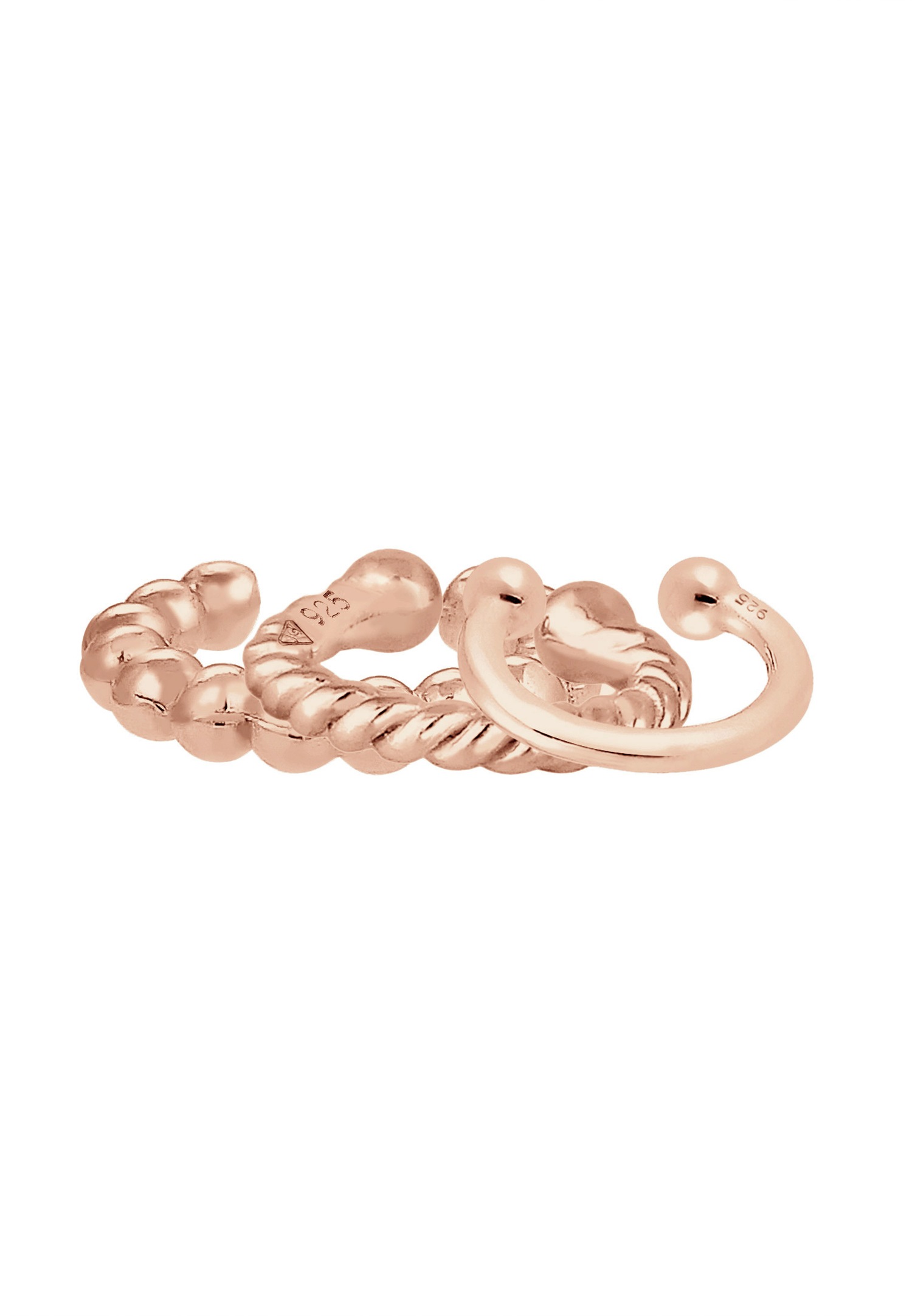 Elli Femmes Earcuff Set Géo Minimal Look en Argent Sterling 925