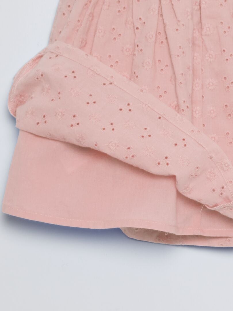 Vestido com bordado em ponto inglês - ROSA