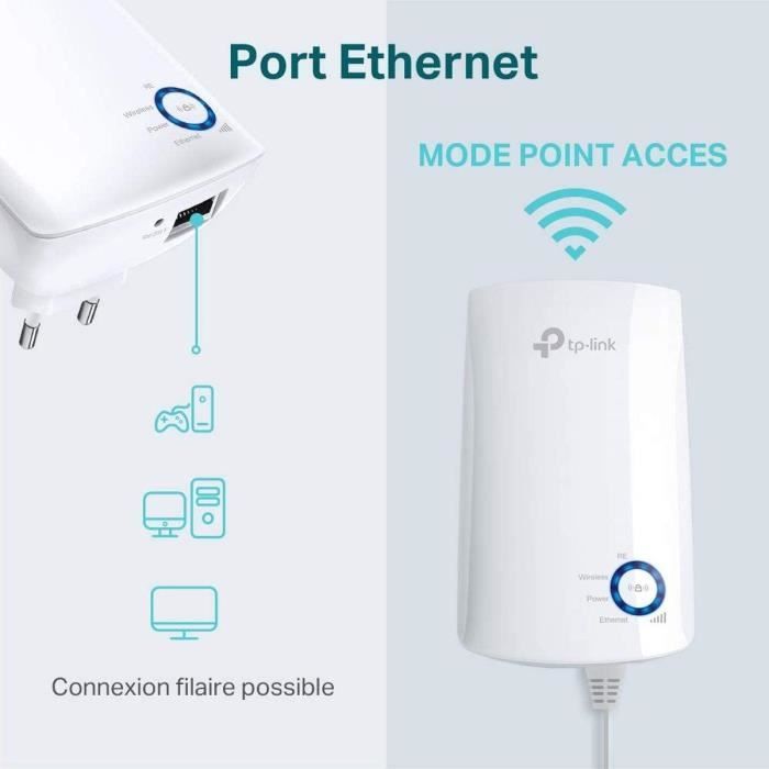 Ripetitore WiFi - TP-LINK - Amplificatore WiFi N300 - Estensore WiFi, Booster WiFi - 1 Porta Ethernet - TL-WA850RE