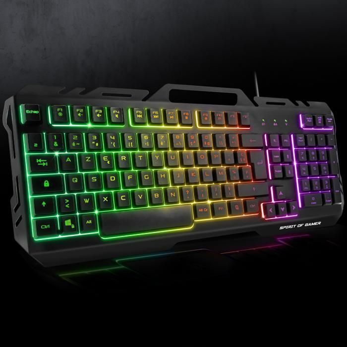 Pacote de periféricos para jogos - Spirit of Gamer - ULTIMATE 300 - RGB - 105 teclas - Com fio