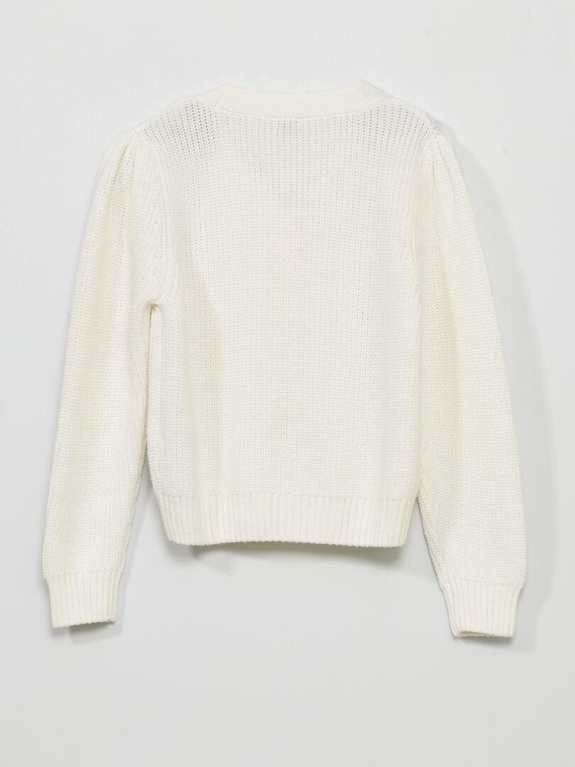 Gebreid vest - Wit