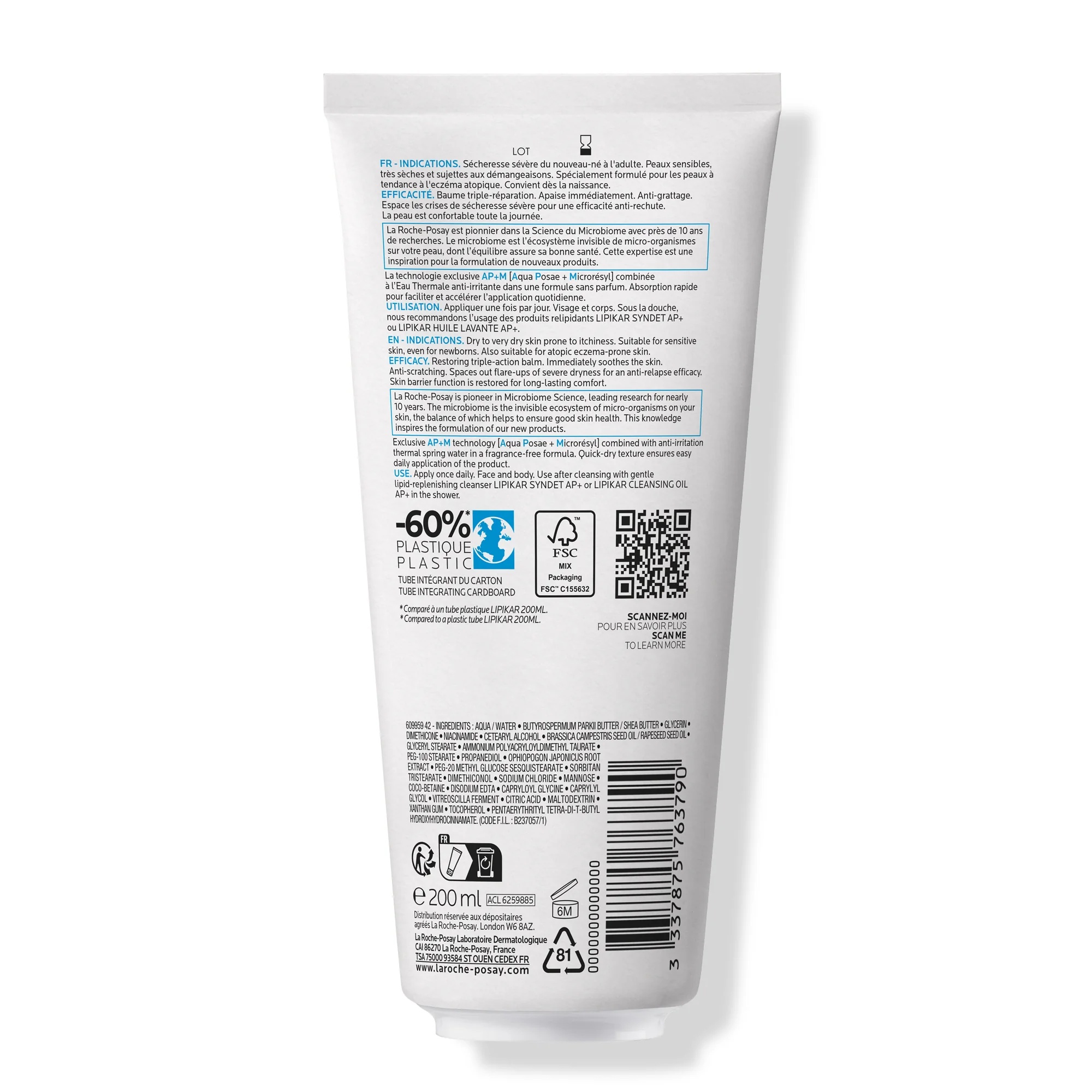 LA ROCHE POSAY La Roche Posay Lipikar Baume AP+M Eco Tube 200 ml Anti-jeukcrème