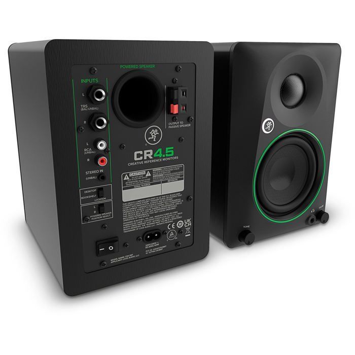 Mackie CR4.5 actieve studiomonitoren - TRS/RCA/mini-jack aansluitingen - Zwart