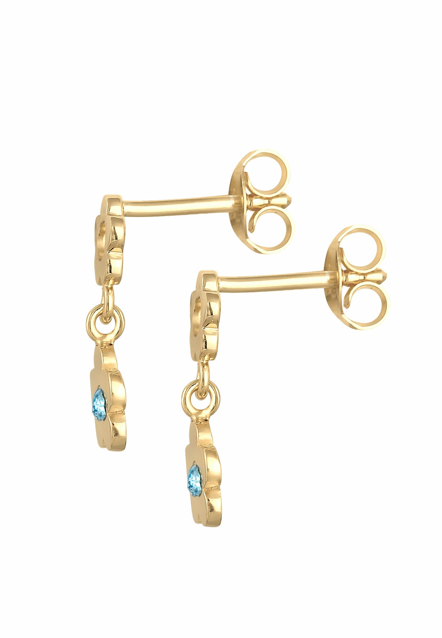 Elli Boucles d'oreilles enfants fleur avec cristal en argent sterling 925