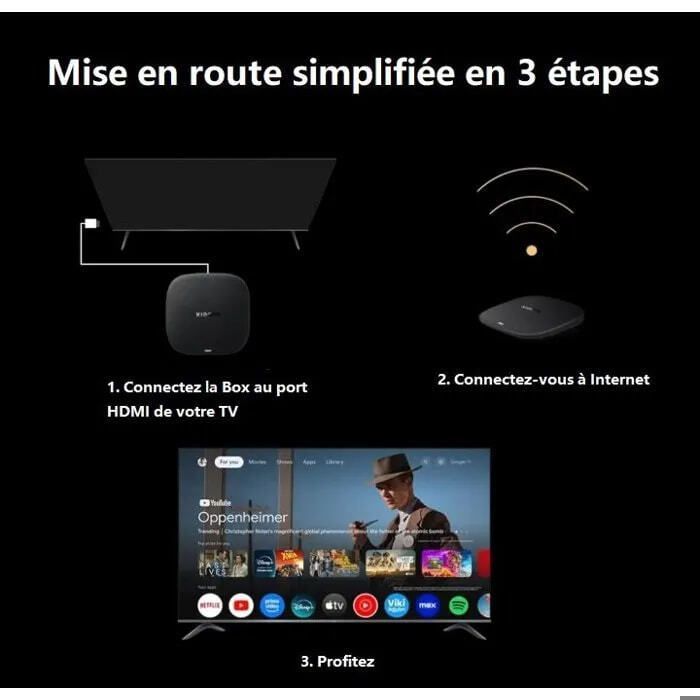 Xiaomi Mi TV Box S di terza generazione, 2 GB di RAM + 32 GB di ROM, ricevitore per streaming 4K Ultra HD, Bluetooth, Wi-Fi 6, nero.