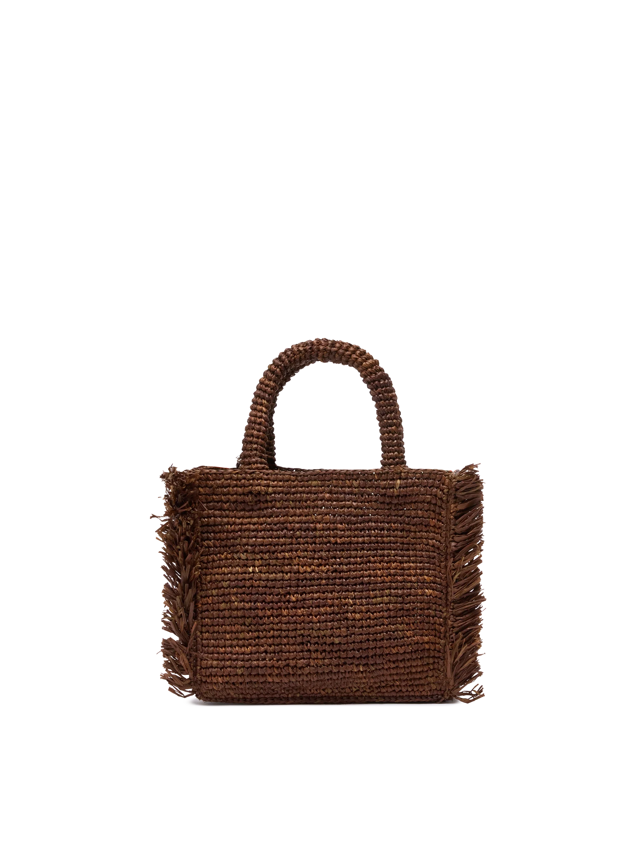Mini-Kosmetiktasche aus Bast mit Fransen und Stickerei aus Saint Barth
