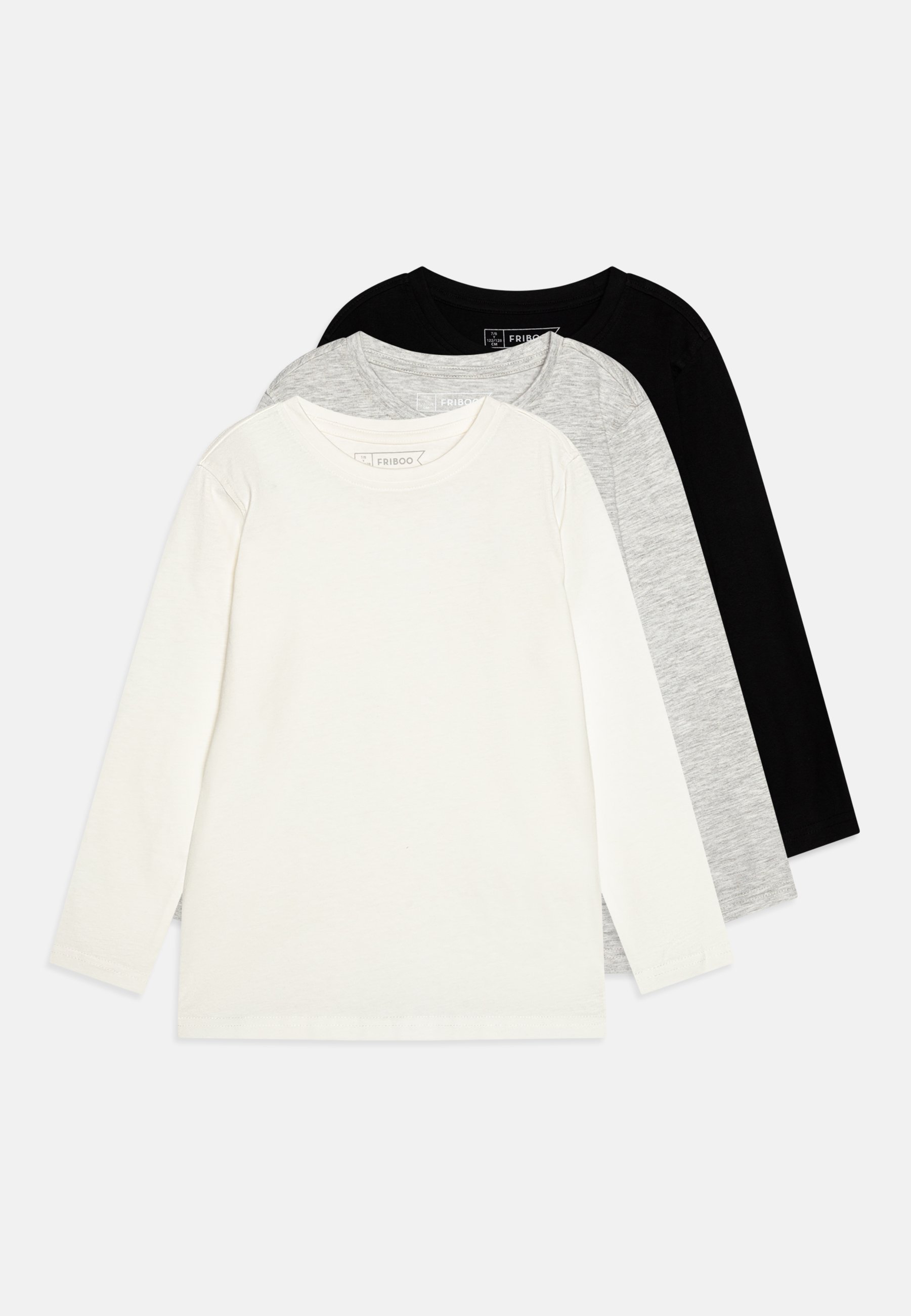 Friboo UNISEX CONFEZIONE DA 3 - Maglia a maniche lunghe - nero/bianco/grigio chiaro screziato