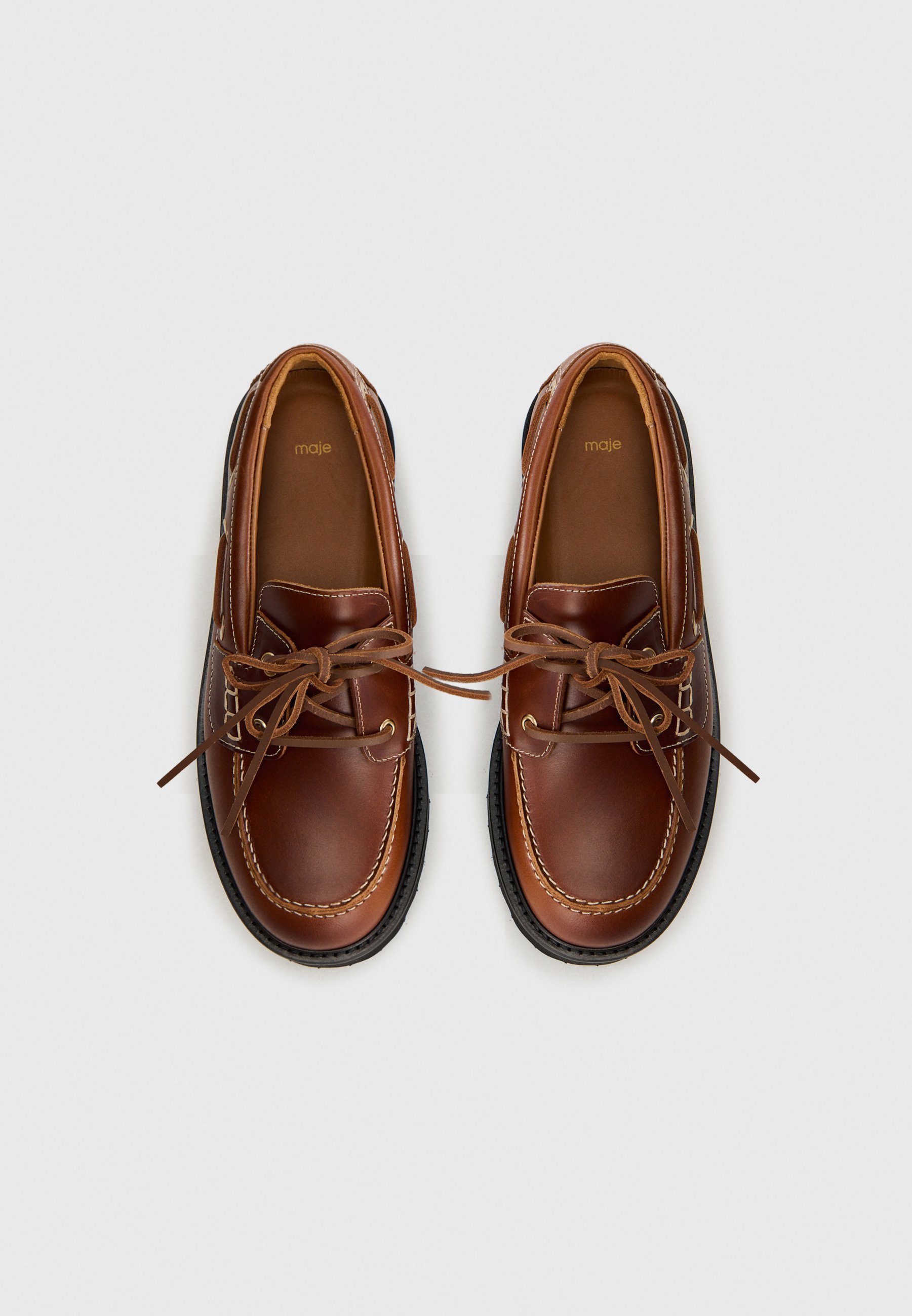 Maje FINOLANEHIGH - Šnurovacie topánky - hnedá