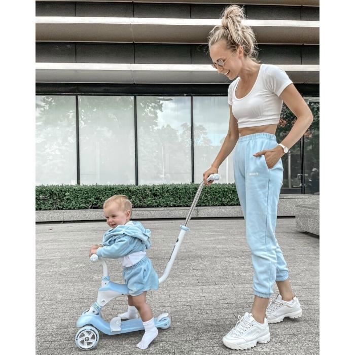 HyperMotion 5-in-1 Laufrad/Roller für Kinder bis 50 kg – Schiebegriff, Fußstützen, verstellbarer Sitz und Lenker – CE-zertifiziert, Blau