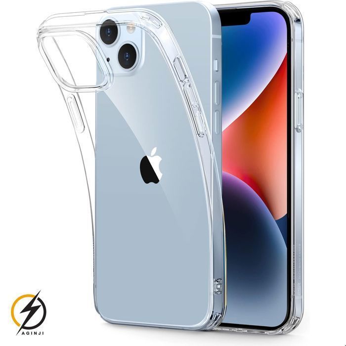 Capa para iPhone 14 - Silicone transparente com círculo magnético integrado | Loja Aginji® França