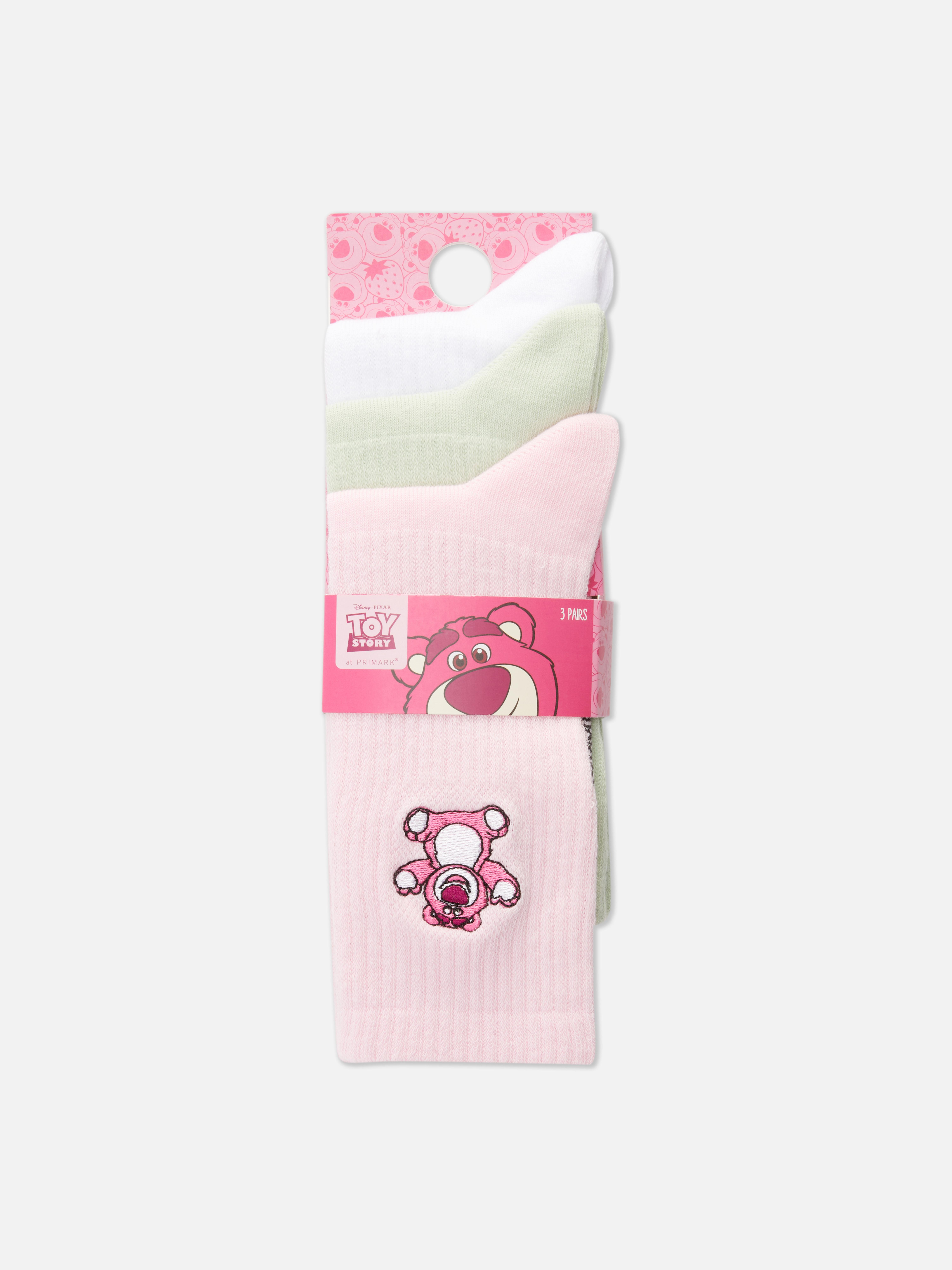 Skarpetki do połowy łydki Disney Toy Story, 3 pary Trzy pary wesołych, prążkowanych skarpetek z uroczymi postaciami z Toy Story