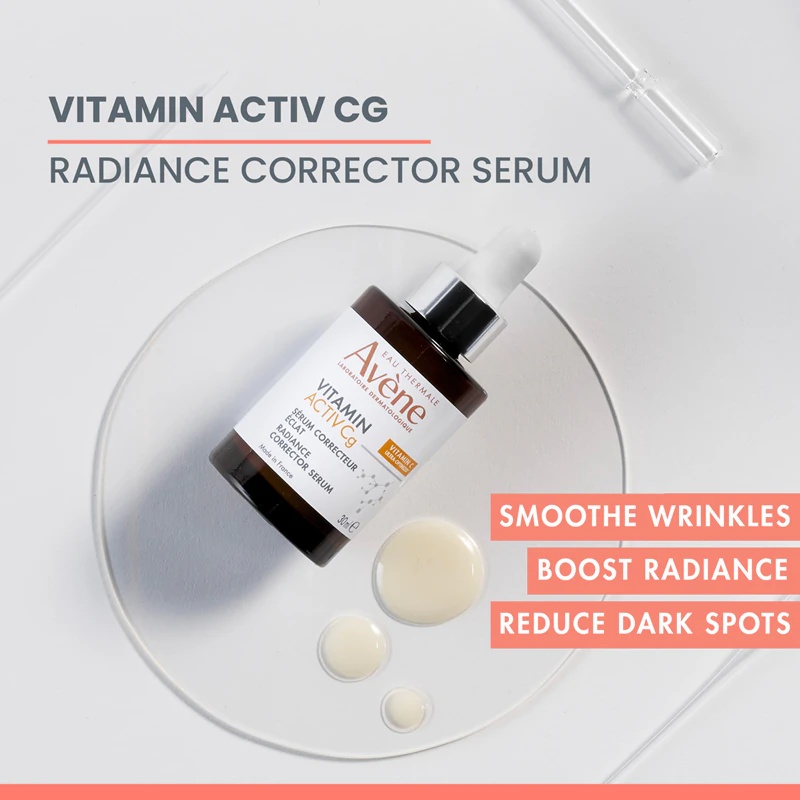 „Avène Vitamin Activ Cg Radiance Concentrated Serum“ – koncentruotas serumas su skaistinamuoju poveikiu.