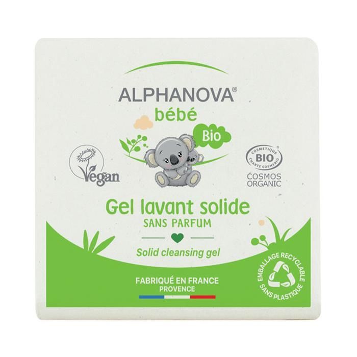 Alphanova Bébé Gel Lavant Solide Bio à l'Huile d'Olive 100g
