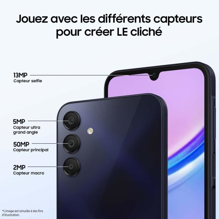Smartphone Samsung Galaxy A15 4G de 128 GB, color azul