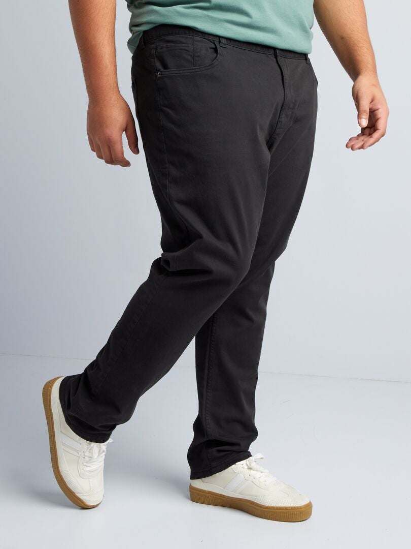 Calça ajustada com 5 bolsos, tamanho L34 - preta