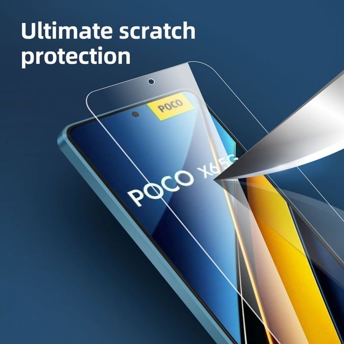Kit com 3 películas de vidro temperado para Xiaomi Poco X6 5G e X6 Pro 5G - Proteção eficaz contra arranhões - Sem bolhas