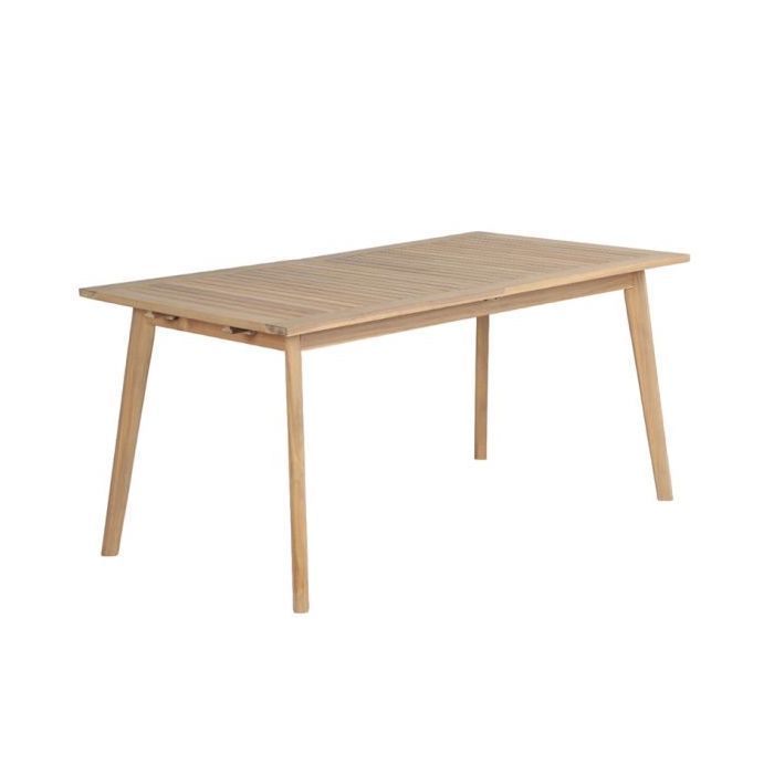 Conjunto de mesa y 6 sillas MOLA, 160/220 cm, madera de acacia y textilene.