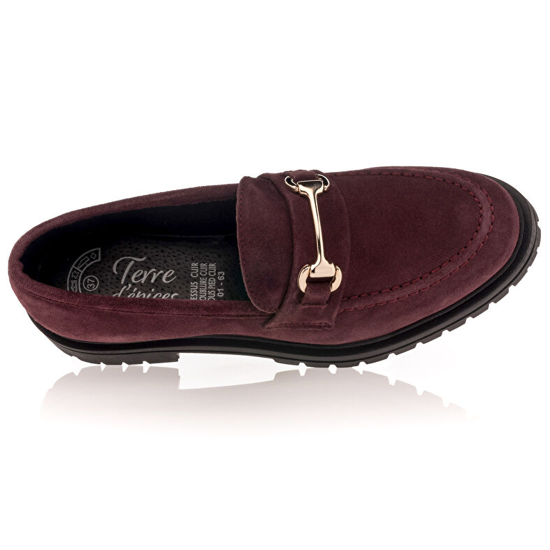 Røde loafers/båtsko til dame
