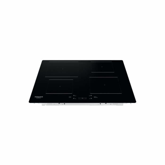 Table de cuisson induction - HOTPOINT - 4 foyers - L60 cm - HQ5660SNE - 7200 W - Rêvetement verre noir