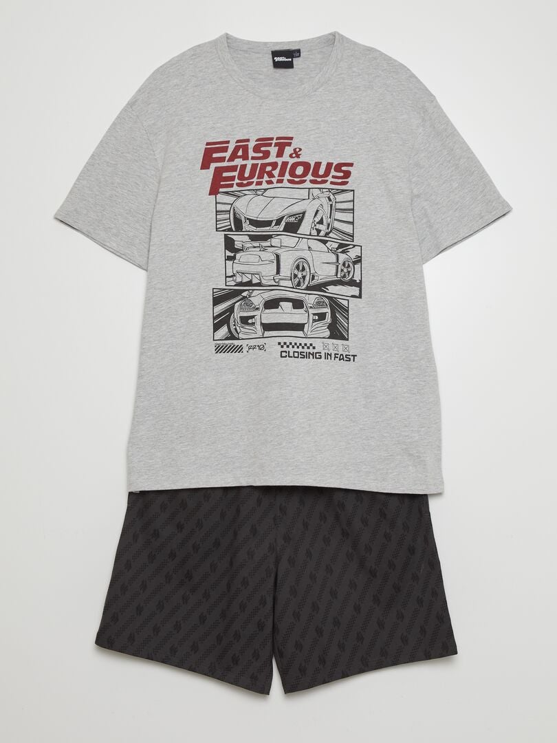 Fast & Furious 2-delige korte pyjama - Grijs