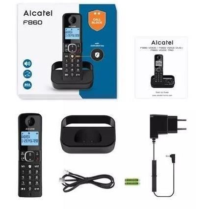 Teléfono fijo inalámbrico - ALCATEL - F860 individual negro - Sin contestador automático