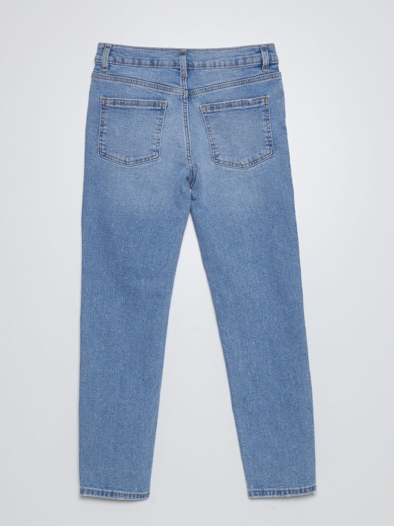 Verstelbare slim fit jeans met hoge taille - BLAUW