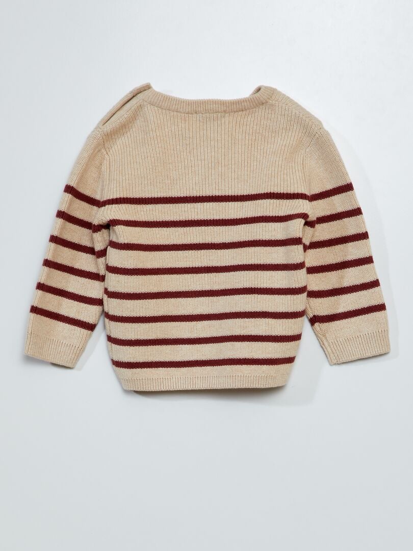 Sweter ściegiem francuskim - BEŻOWY