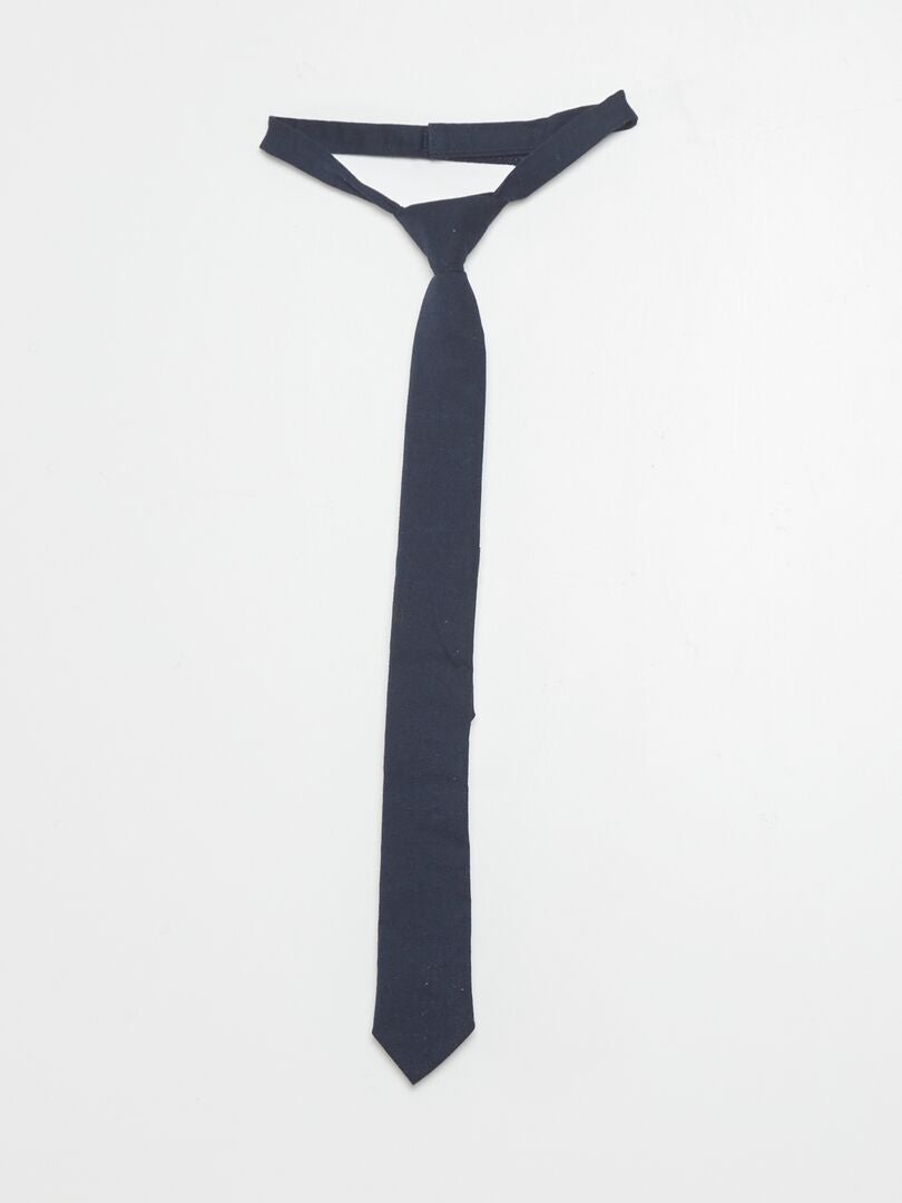 Conjunto de camisa e gravata de algodão - 2 peças - AZUL