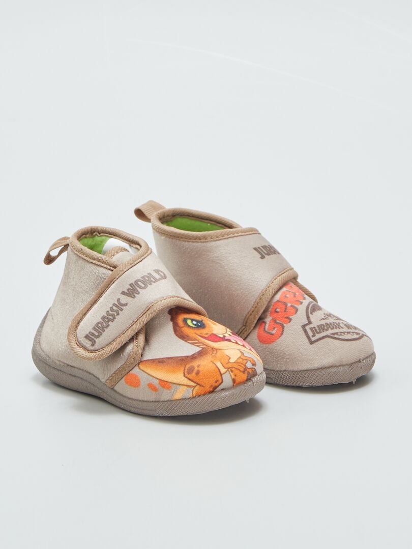 Pantuflas altas de Jurassic World con cierre de velcro - MARRÓN