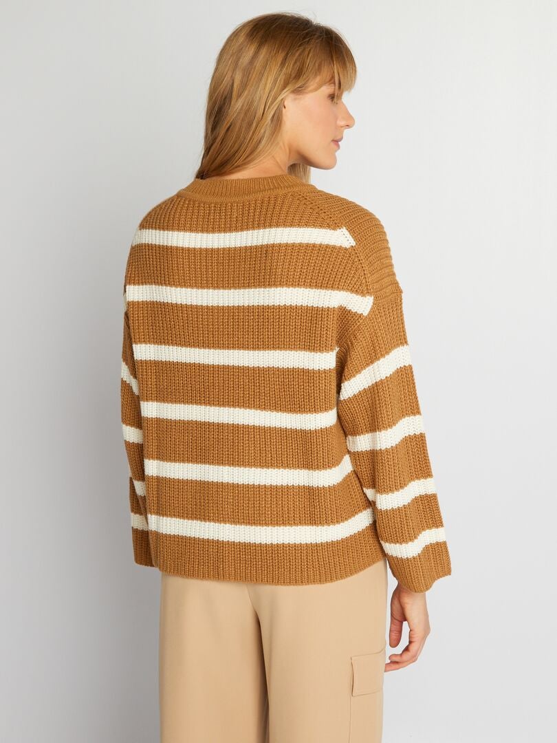 Sweter w paski 'JDY' - POMARAŃCZOWY