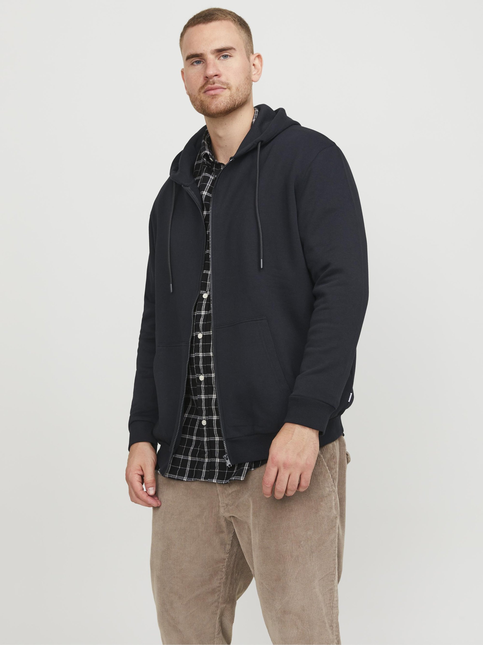 Jack & Jones JJEBRADLEY PLUS - Sweatshirt met rits - zwart