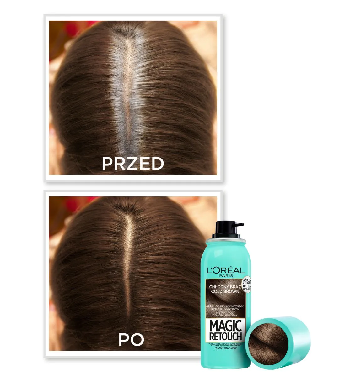 Magic Retouch Spray na odrosty Chłodny Brąz