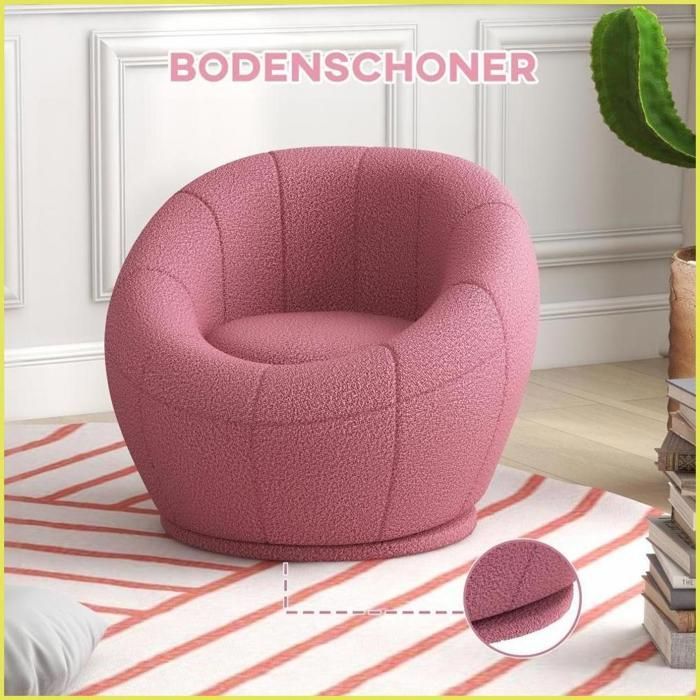 Sillón giratorio - HOMCOM - Peluche de osito compacto y cómodo - Rosa