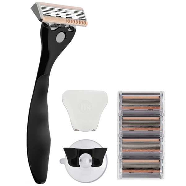FFS Beauty barbersett – Premium Onyx barberhøvel + 4 blader