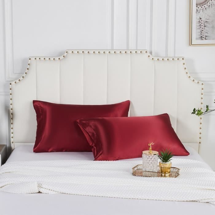 Federe - Rosse - Raso - 51 x 76 cm - Set da 2 - Lavabili in lavatrice