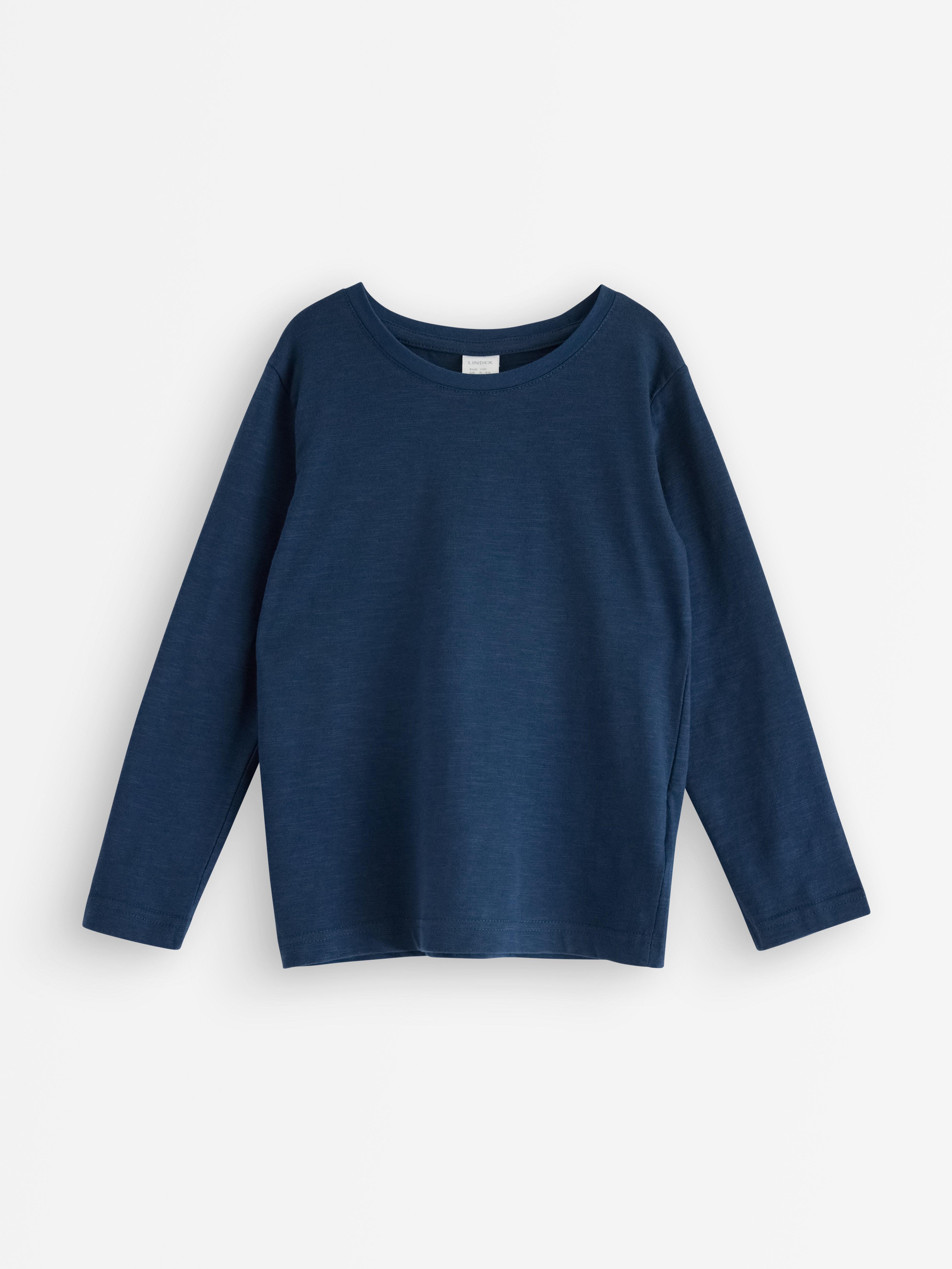 Blusa de manga comprida azul-escura