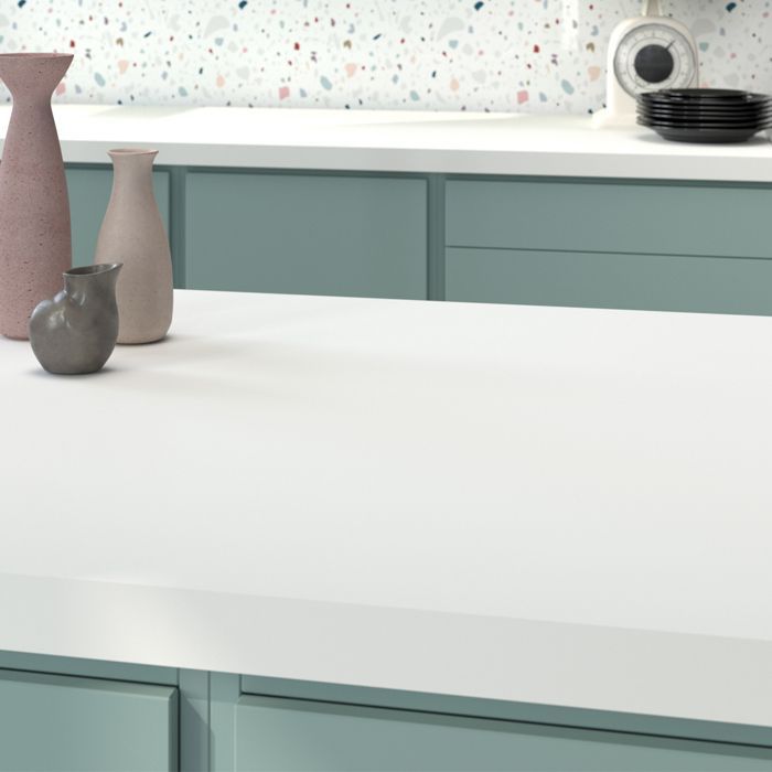 Encimera laminada blanca de 1800 x 600 x 28 mm - PEFC 75% - Gama Essential FORESTEA Dimensiones: 1800 mm x 600 mm x 28 mm