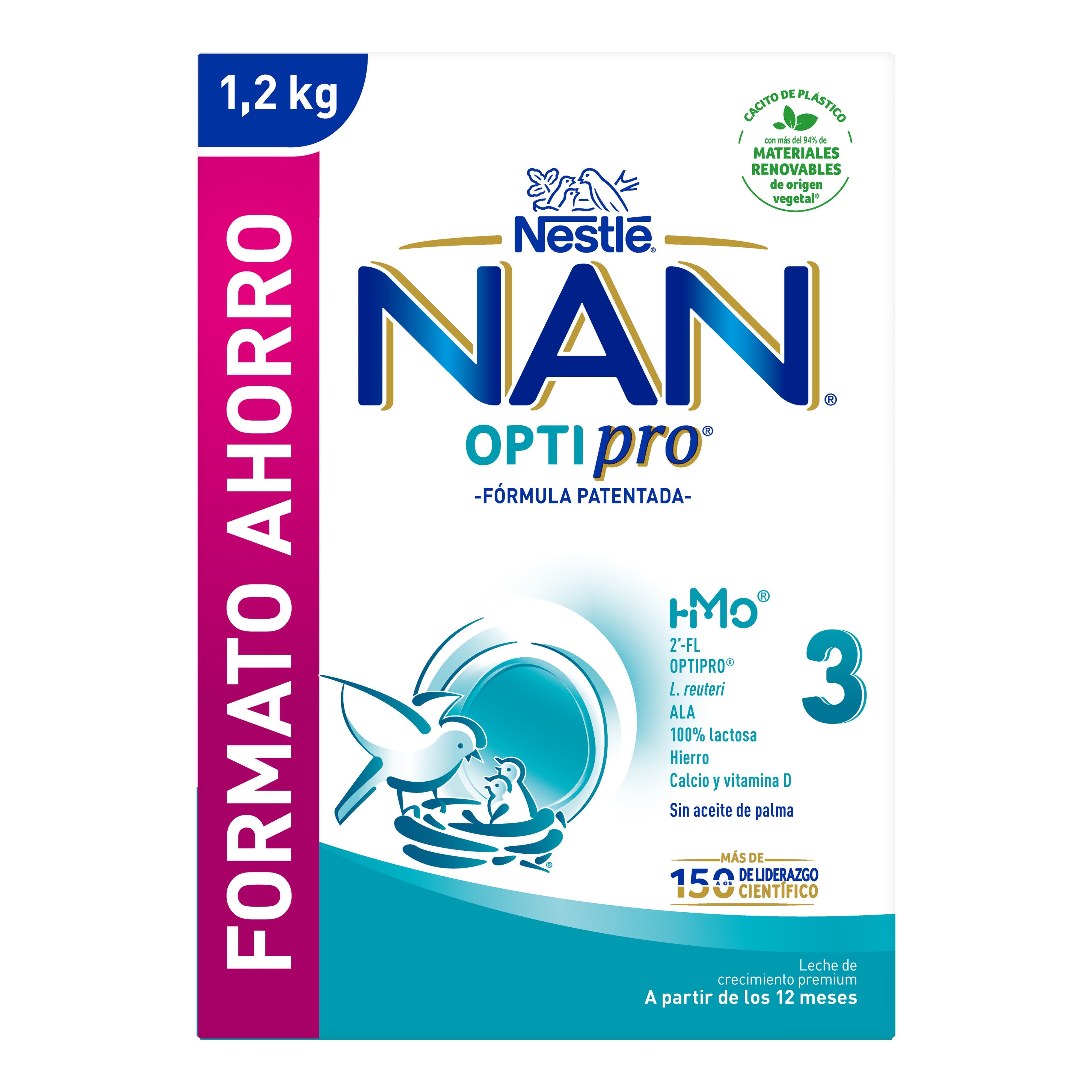 NAN OPTIPRO 3 augimo formulė 12 mėn. Tęstinio maitinimo pienas ir maistas