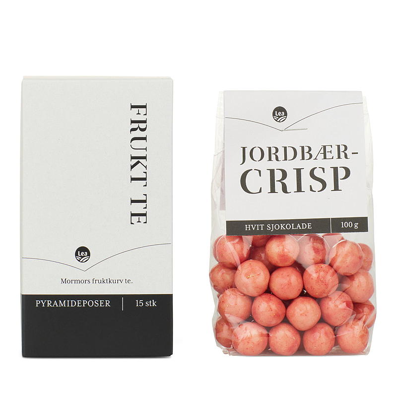 Confezione regalo: tè (15 bustine) e gocce di cioccolato (130 g).