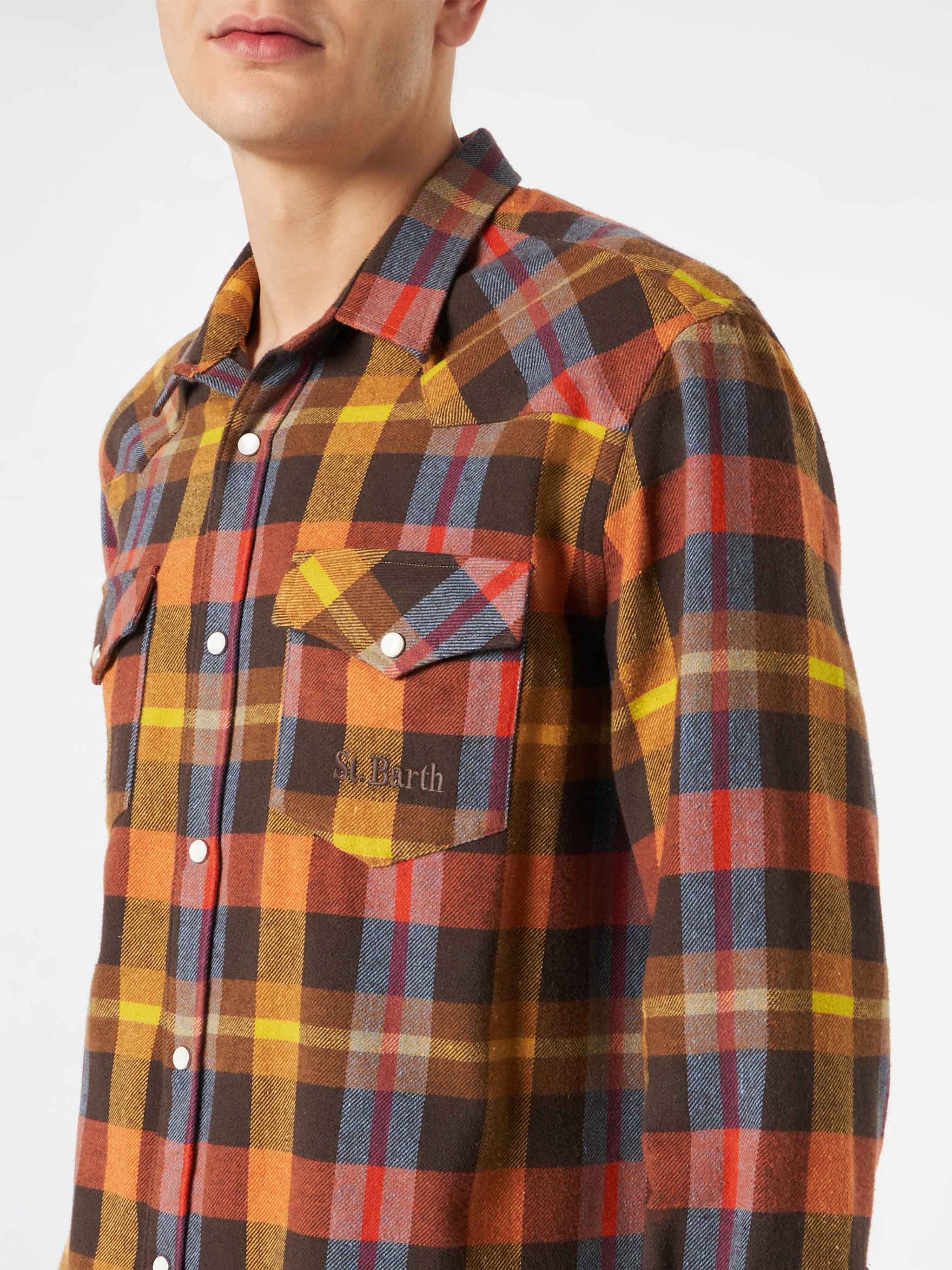 Camisa de hombre con tartán amarillo