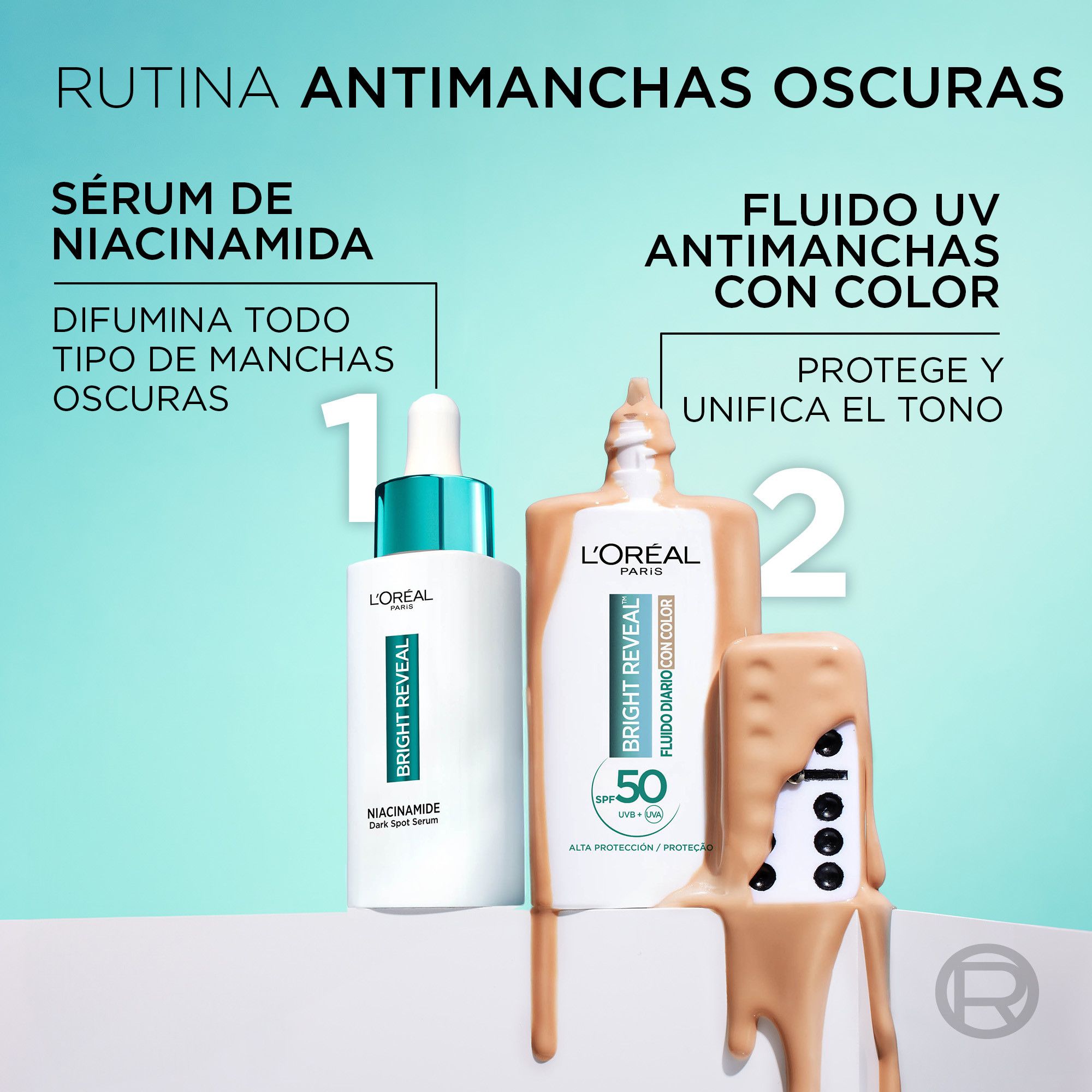 Dnevni fluid Bright Reveal z barvo in niacinamidom SPF50 Kozmetika za obraz