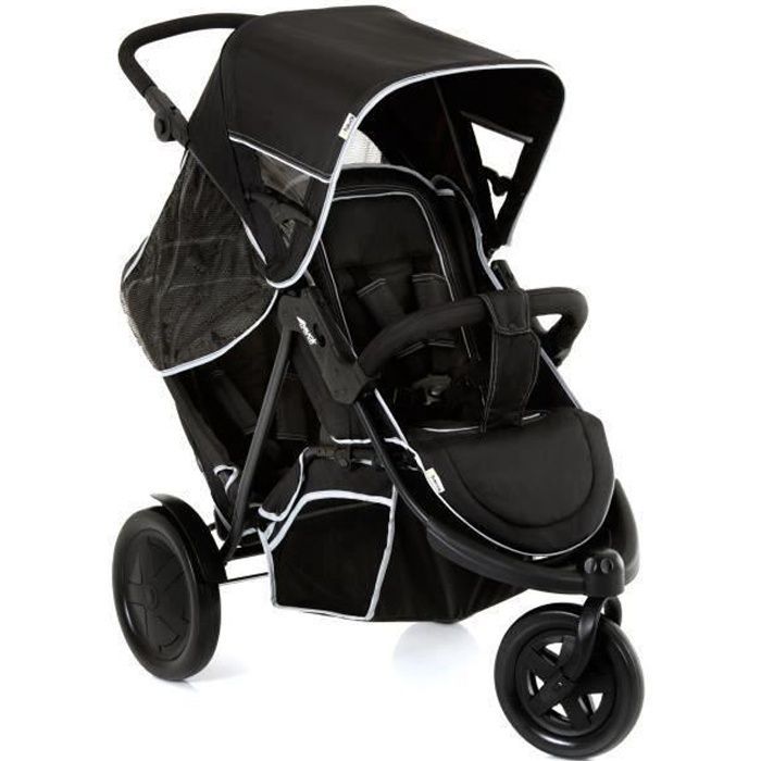 HAUCK Freerider 3-Wheel Double Stroller - Black
