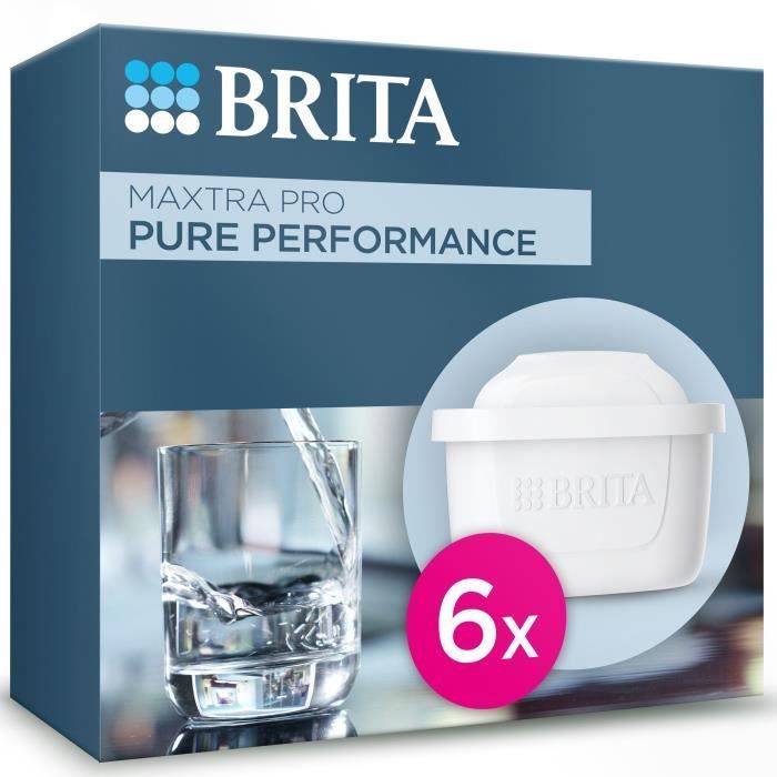 BRITA MAXTRA PRO Pure Performance All-In-1 Cartridge - Pack of 6 - Filters up to 900L of water