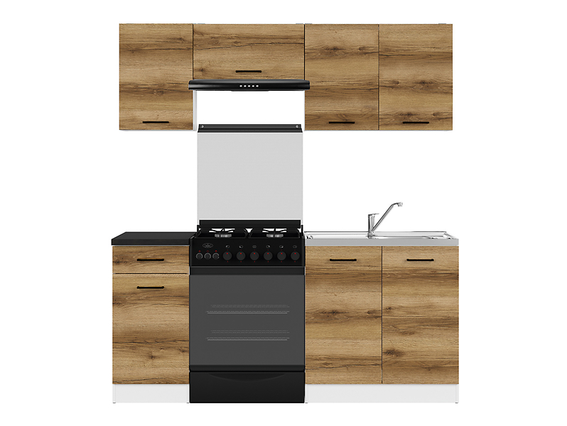 Komplet kuchenny Junona Line 180 cm dąb delano jasny z blatem