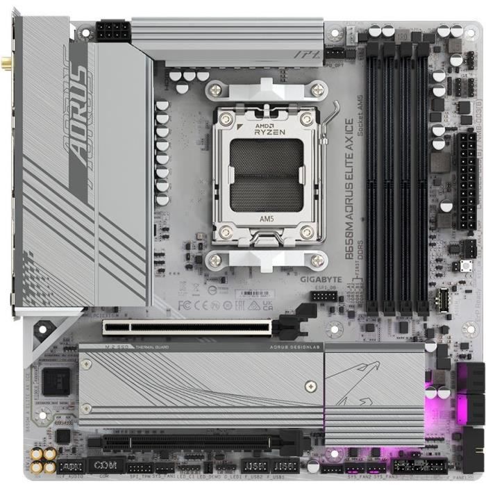 Mainboard – GIGABYTE – B650M AORUS ELITE AX ICE – Micro-ATX – Wi-Fi 6E – DDR5 bis zu 8000 MHz