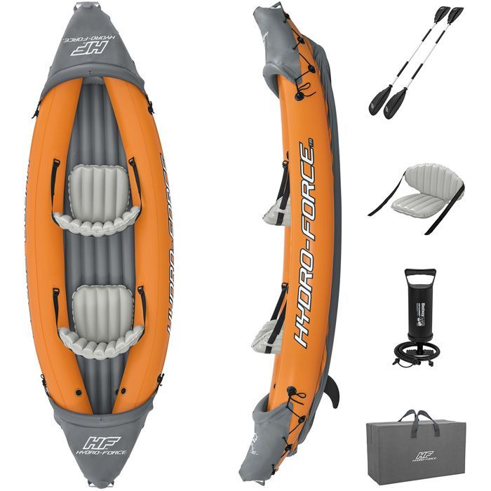 Kayak Bestway Hydro Force Lite-Rapid X2 - 2 plazas - Naranja - Adulto - Rafting - 160 kg - 2 años