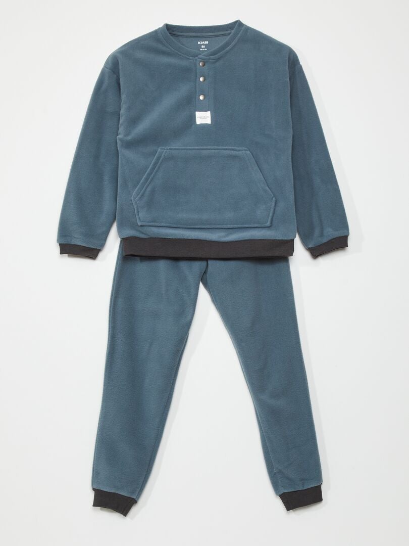 Conjunto de pijama de felpa - 2 piezas - AZUL