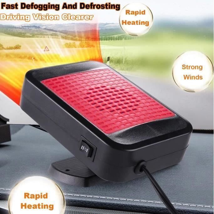 Chauffage de Voiture 12V - 200W - Portable - 2 en 1 - Dégivreur Rouge