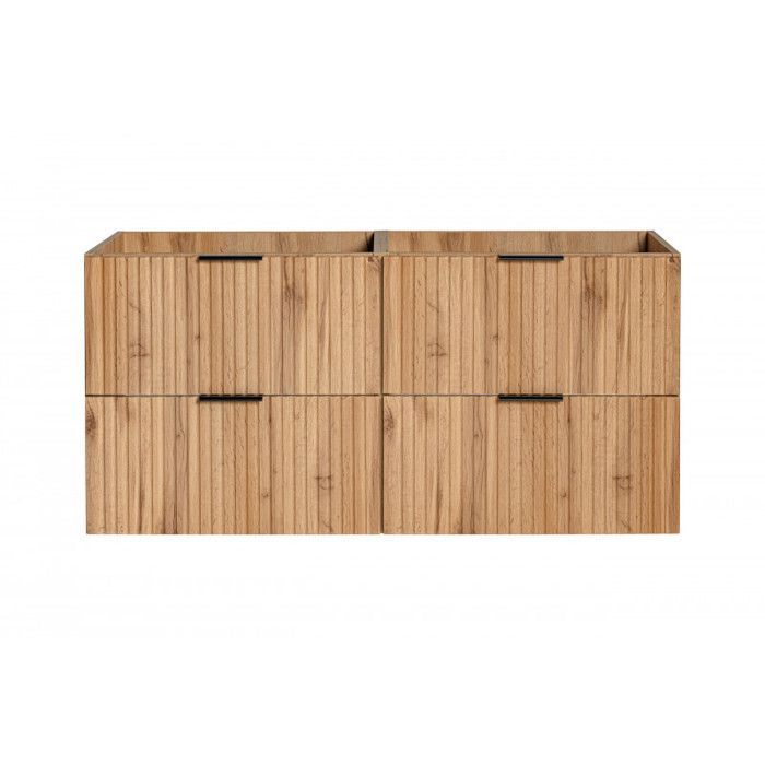 Ensemble complet salle de bain meuble double vasques 120 cm + 2 éléments - Georgia Oak